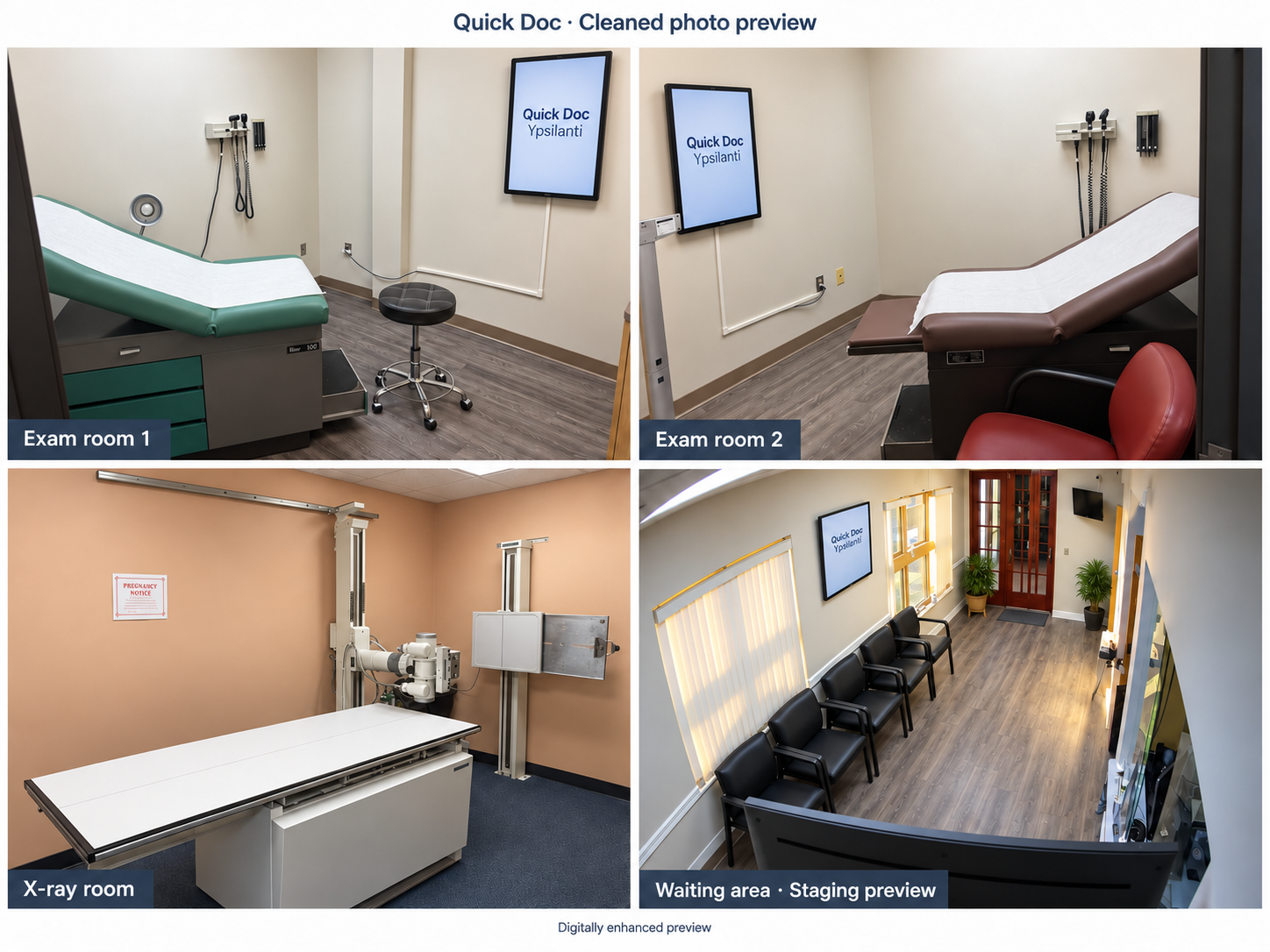 Digitally enhanced preview of a Quick Doc exam room